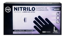 GUANTES NITRILO NEGRO X100U...